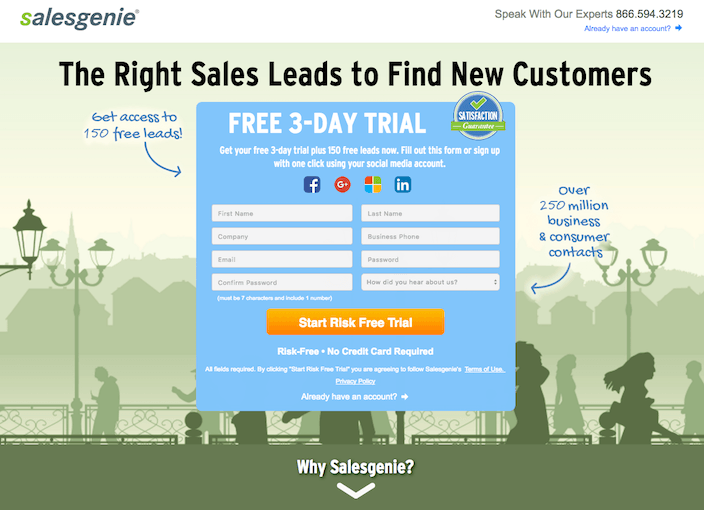 e5a25fcf best landing pages salesgenie