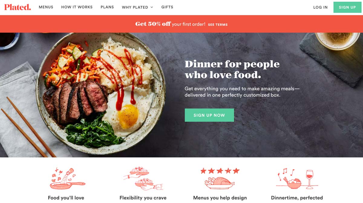 plated design landing page