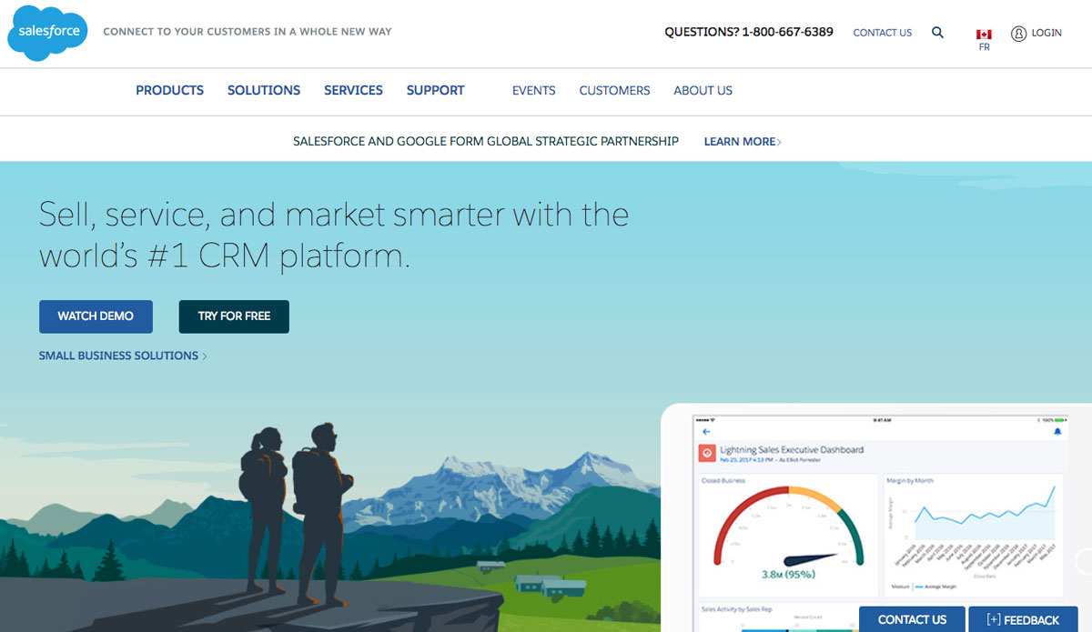 salesforce design landing page