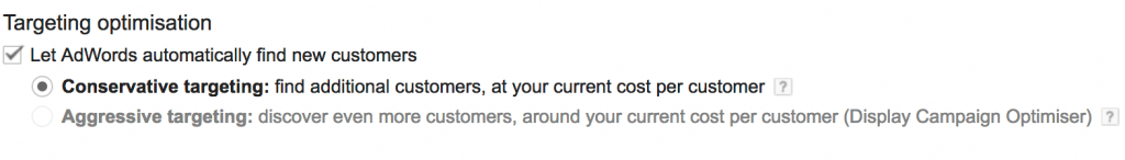 let adwords auto find new customers?