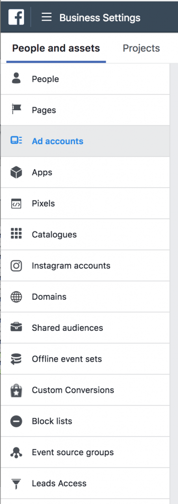 Facebook Business Settings