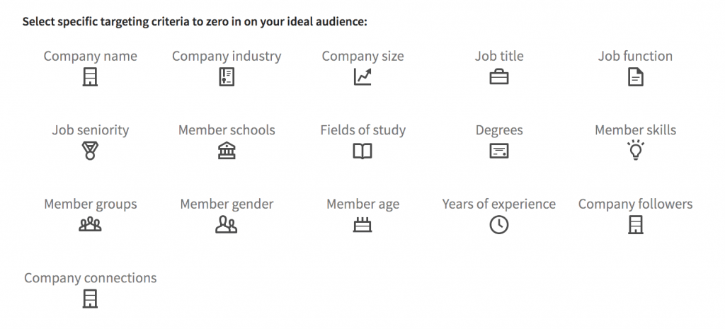 LinkedIn All Targeting Options